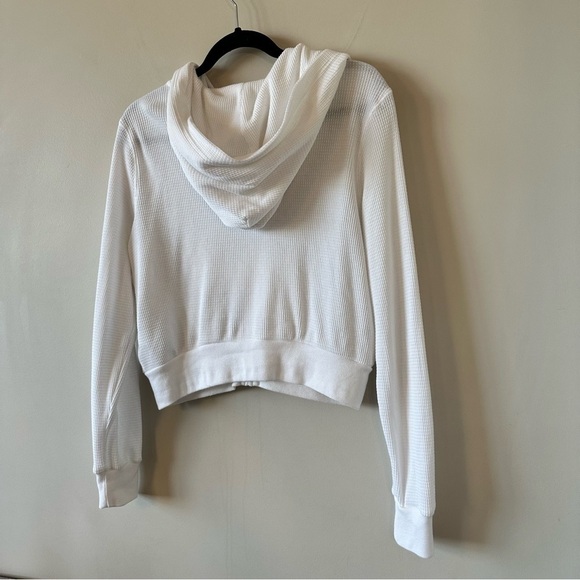 ARITZIA-TNA Waffle Zip Hoodie In White (Size: Medium) - Picture 9 of 12